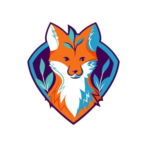 O logotipo do esporte mascote cabeça raposa Vetor Premium