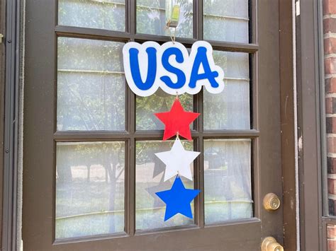 Fourth Of July Door Hanger Patriotic Door Decoration Wreath Alternative Independence Day