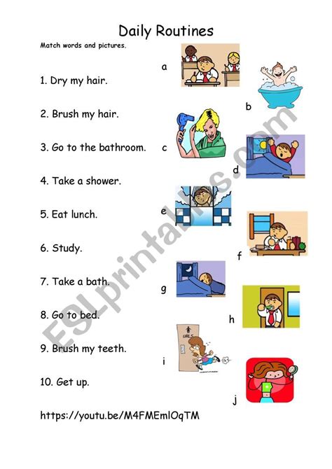 Daily Routines ESL Worksheet By Yunusbilen47