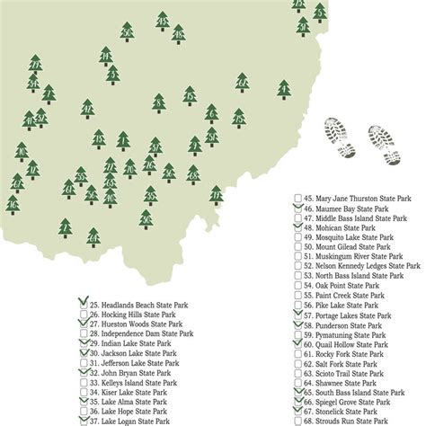 printable ohio state parks map state parks  ohio map ohio etsy