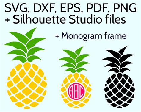 Pineapple SVG Pineapple Monogram SVG Files Svg Cricut Cut Files