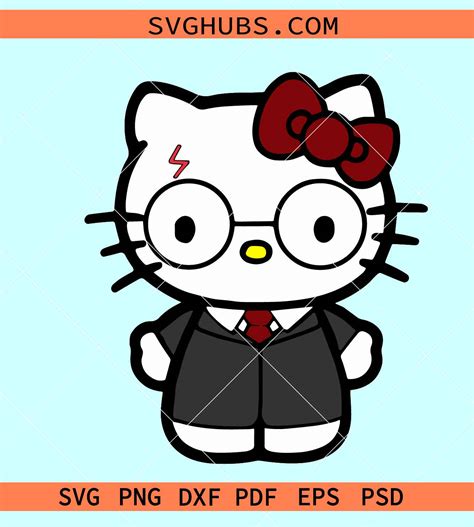 Hello Kitty Harry Potter SVG, Hello Potter SVG, HP Hello Kitty svg