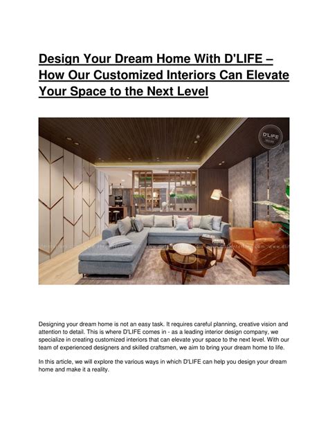 PPT Design Your Dream Home With DLIFE How Our Customized Interiors