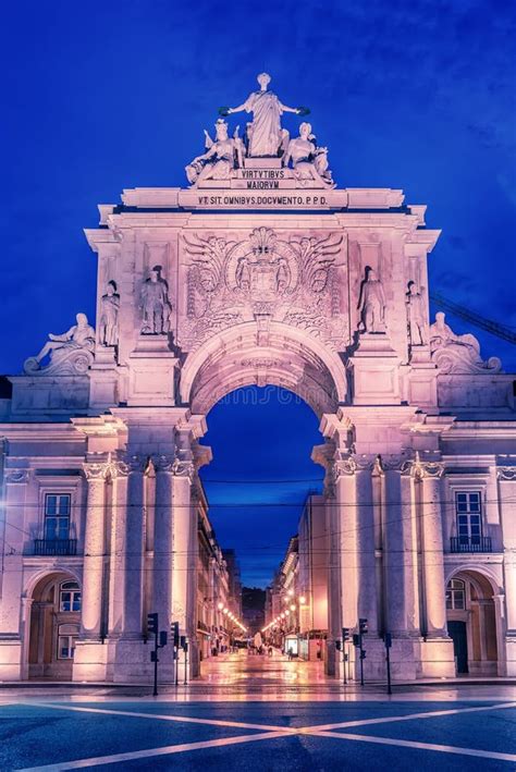 Lisbon Portugal The Triumphal Rua Augusta Arch Arco Triunfal Da Rua