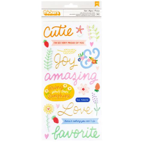 Bea Valint Poppy And Pear Thickers Cutie Phrase Gold Foil Pcs