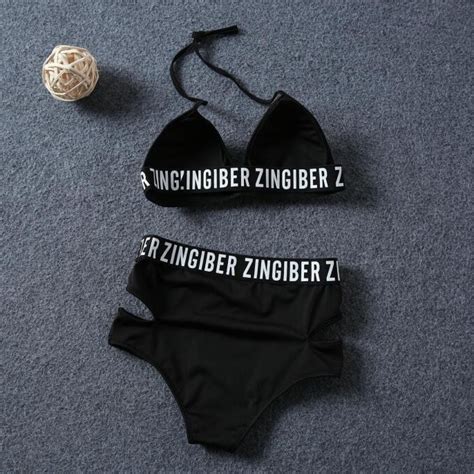 Str J K Pielowy Bikini Wysoki Stan Straps Napisy M Oficjalne Archiwum Allegro