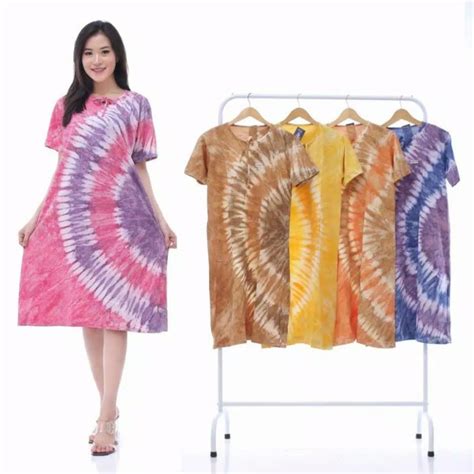 Jual Daster Kaos Pendek Tie Dye Ld Model Leher Tali Merah