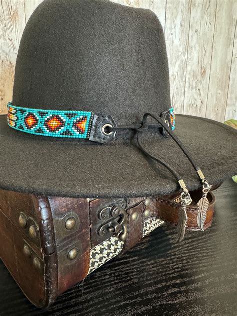 Pre Made Miyuki Loom Beaded Hat Band Malia For Cowboy Western Or