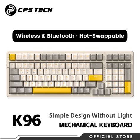 CPSTECH K96 Wireless Bluetooth Mechanical Keyboard Hot Swappable 96 Keys For Office Shopee