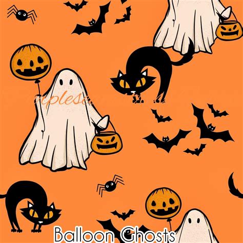 Balloon Ghosts Cotton Lycra Purpleseamstress Fabric