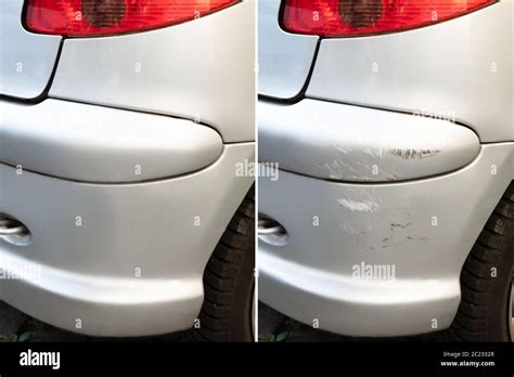 Photo Of Car Dent Repair Before And After Stock Photo Alamy