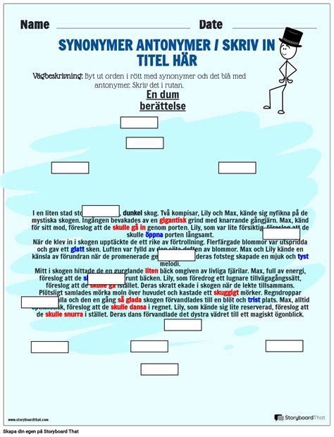 Anpassa gratis utskrivbara arbetsblad för synonymer och antonymer