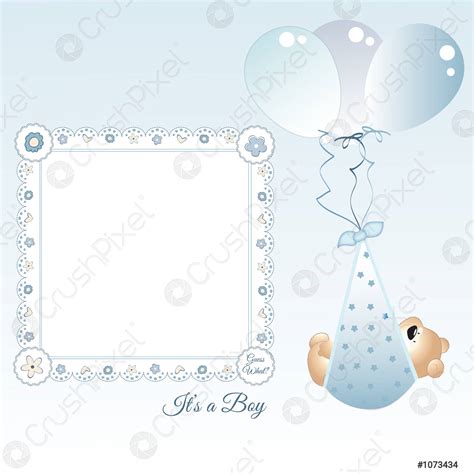 Baby boy announcement - stock vector 1073434 | Crushpixel