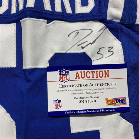 Sts Colts Darius Leonard Signed Game Worn Jersey 11 14 21 Size 40 W Captains Patch The