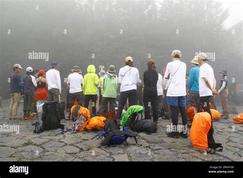 Minamitsuru Gun Japan Th Sep Climbers Gather At The Fuji