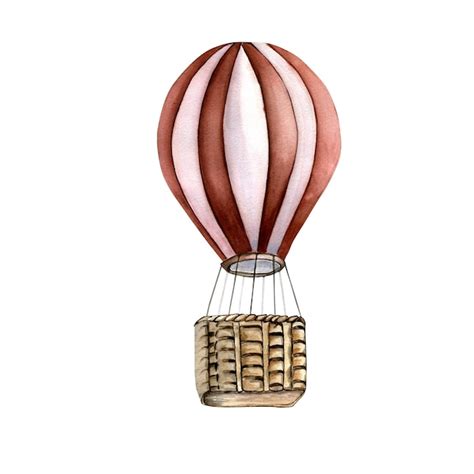 Premium Photo Retro Hot Air Balloon Vintage Style Watercolor Illustration Isolated