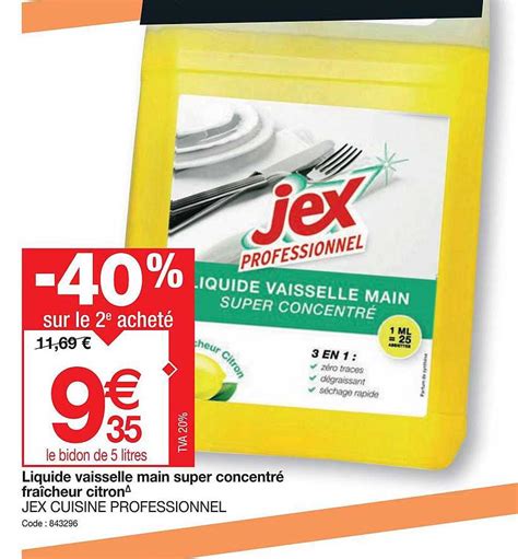 Promo Liquide Vaisselle Main Super Concentr Fra Cheur Citron Jex