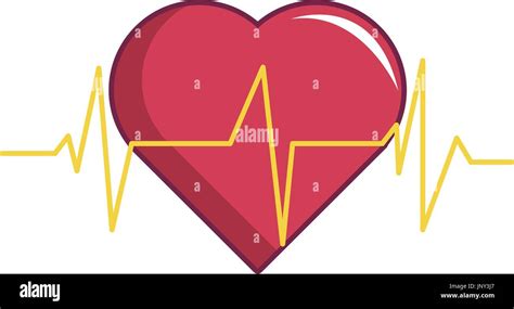 Los Latidos Del Corazón El Icono De Estilo De Dibujos Animados Imagen Vector De Stock Alamy