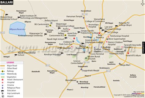 Bangalore To Bellary Road Map | Tourist Map Of English