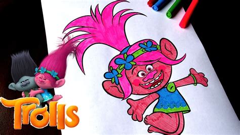 Princess Poppy Trolls Coloring Page Team Coloring