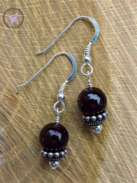 Garnet & Sterling Silver Earrings