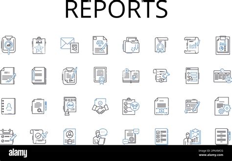 Reports Line Icons Collection Records Files Documents Accounts