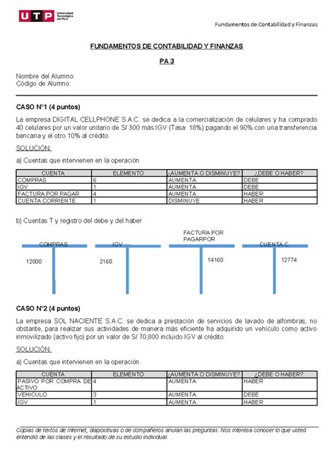 Semana Partida Doble Pa Fundamentos De Contabilidad Y Finanzas Pa