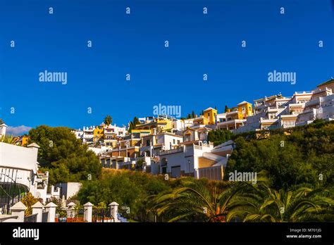 typical town architecture in Andalusia, characteristic building facades ...