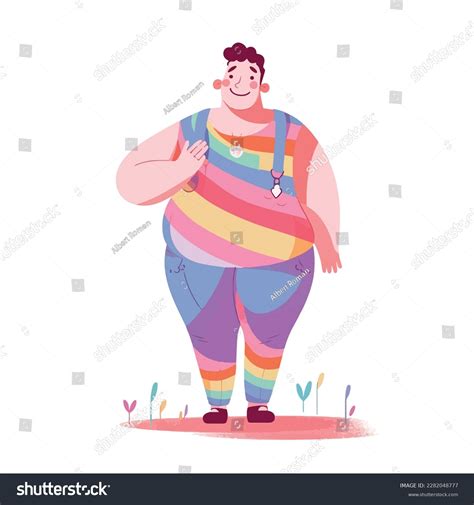 Chubby Lgbtqia Gay Manvector Stock Illustration Stock Vector Royalty Free 2282048777
