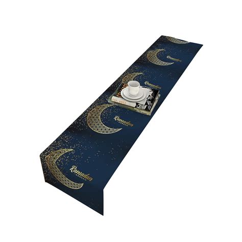 Eid Mubarak Table Runner Ramadan Kareem Moon Star Rectangle Tablecloth