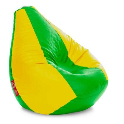 Style Homez Premium Leatherette Classic Bean Bag XXXL Size Green Yellow