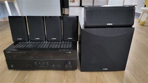 Yamaha Rx V385 Black 51 Channel Amp And Yamaha Ns P41 51 Speaker Set