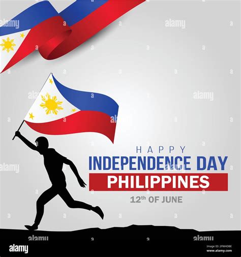 Happy Independence Day Philippines Hands Holding With Philippine Flag