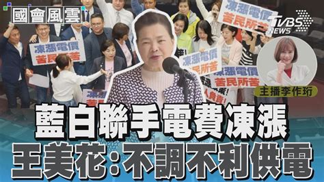 藍白聯手電費凍漲 王美花不調不利供電｜tvbs新聞 Tvbsnews02 Youtube