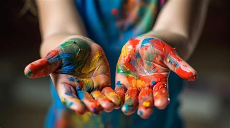 Premium Photo | Colorful painting child hand