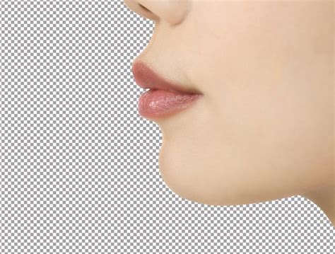 Hermosos Labios Femeninos Aislados Sobre Fondo Blanco Archivo PSD Premium