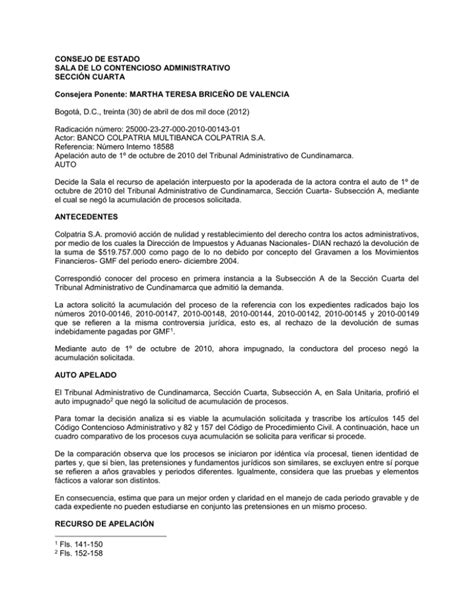 CONSEJO DE ESTADO SALA DE LO CONTENCIOSO ADMINISTRATIVO SECCIÓN CUARTA