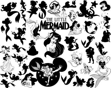 little mermaid svg, ariel silhouette svg, little mermaid png - Inspire ...