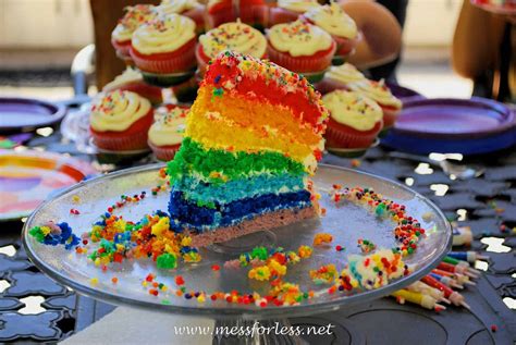 Food Fun Friday: Easy Rainbow Cake | Mess for Less