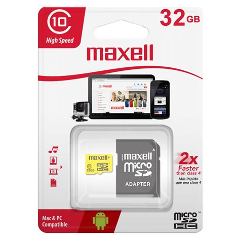 Memoria Micro SD Maxell 32GB Clase 10 Con Adaptador Accesorios