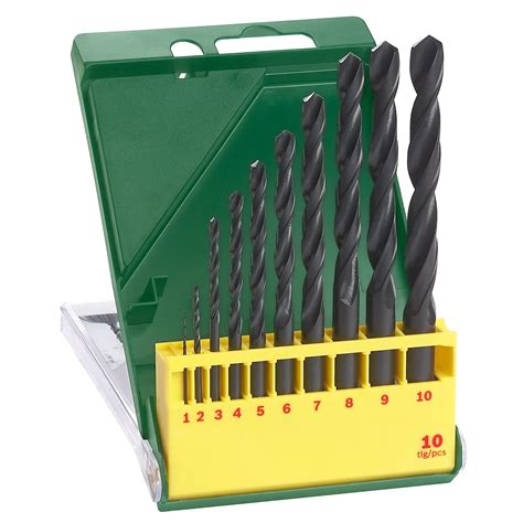 Bosch Professional 10 Pc Metal Drill Bits Set With Hss R Bits 1 Mm To 10 Mm In Gradation Of