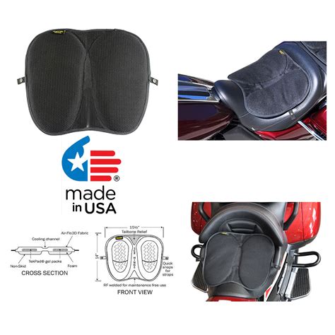 Skwoosh Universal Perforated Leather Motorcycle Gel Seat Pad Ebay