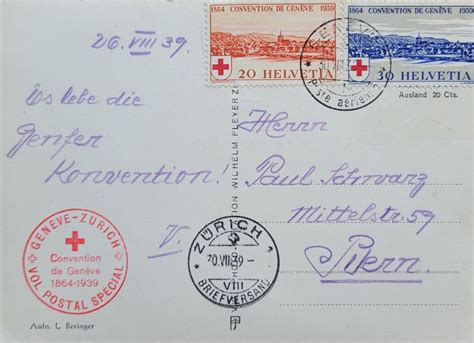 Luftpost Karte Genève Zürich 1939 Bern Conventions Kaufen auf Ricardo