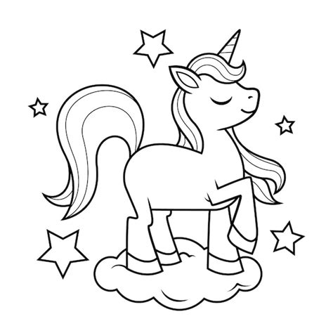 Premium Vector Hand Drawn Unicorn Outline Illustration