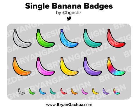 Single Banana Subscriber Loyalty Bit Badges Channel Etsy Badge