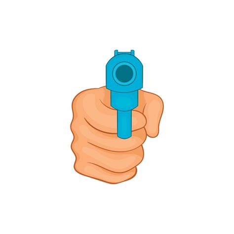 Hand pointing with the gun icon, cartoon style 14443042 Vector Art at Vecteezy