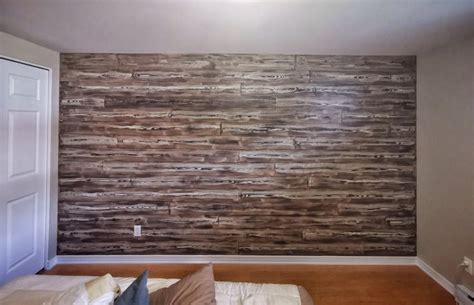 Painted faux wood wall