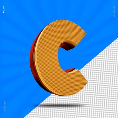 Premium PSD | 3d render letter c font wafer
