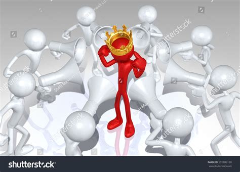 Original 3d Characters Yelling King Illustration Stock Illustration