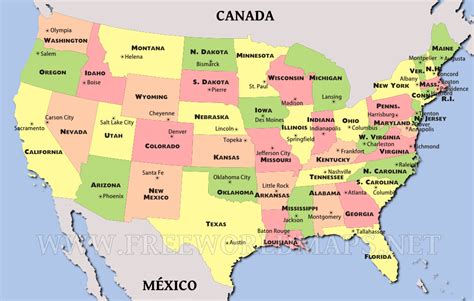 Mapa Dos Estados Unidos Da America